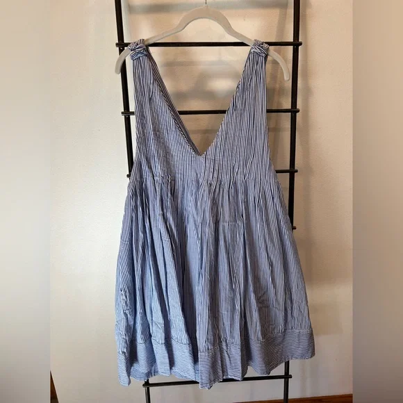 Free People Blue and White Striped Sleeveless Dress - Picture 3 of 3